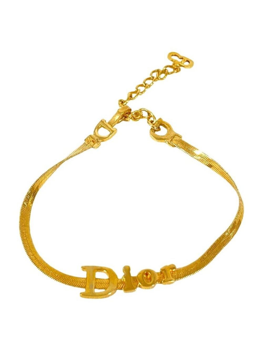 Dior Vintage Logo Bracelet Gold Plated